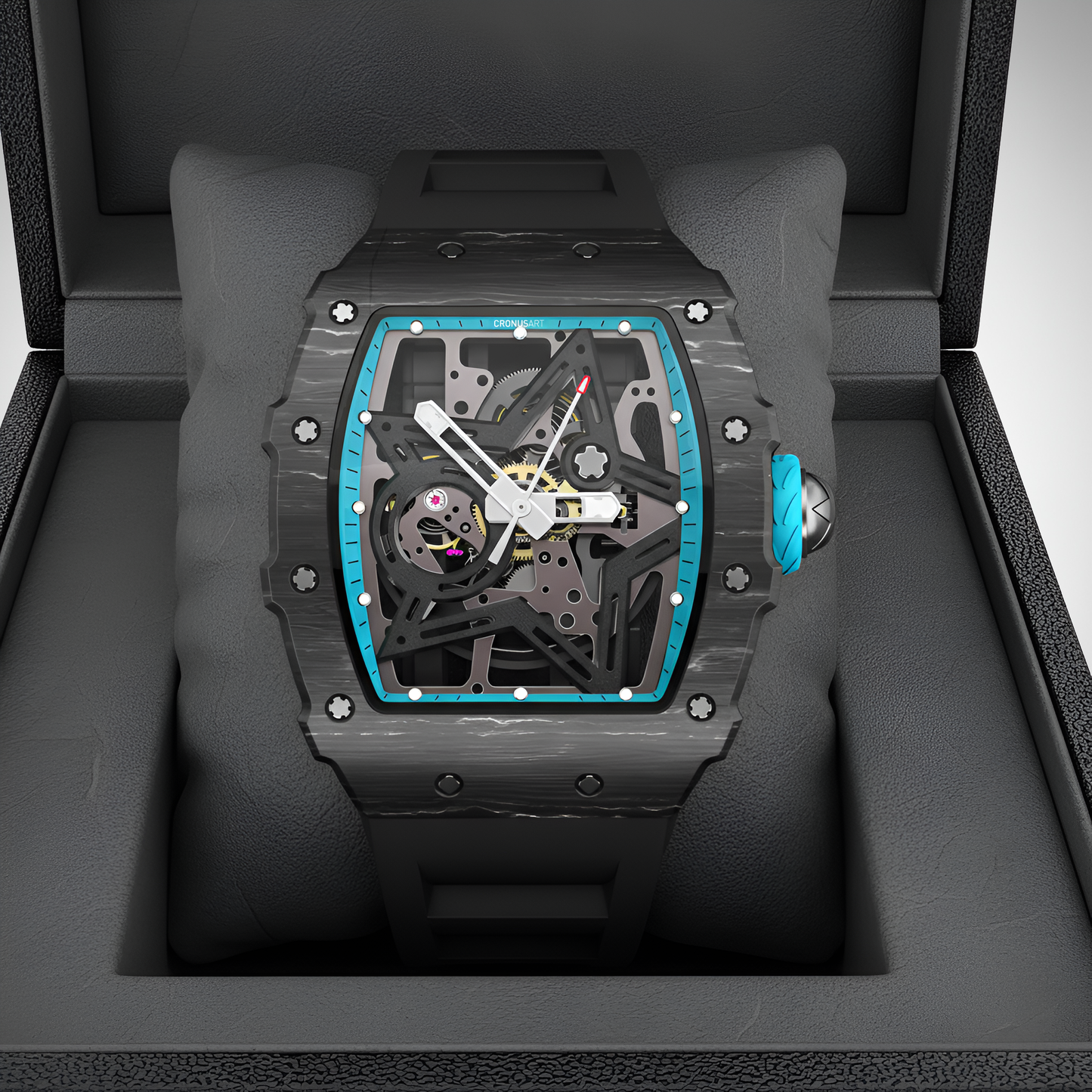 Cronusart CM002-13A Carbon Fiber Skeleton Watch - NTPT High Beat breitvacher