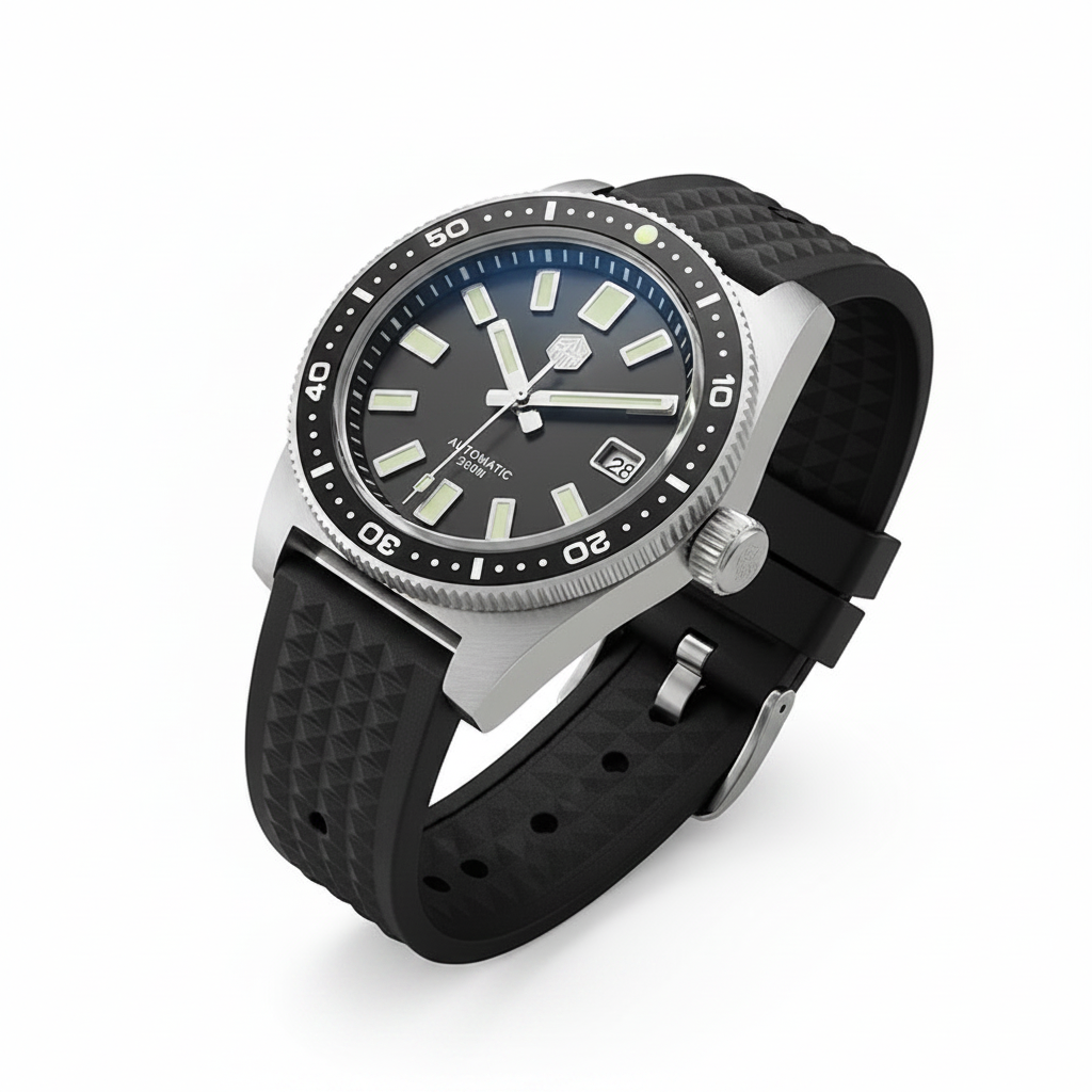 San Martin SN0007-G V4 - three quarter of watch case and bezel