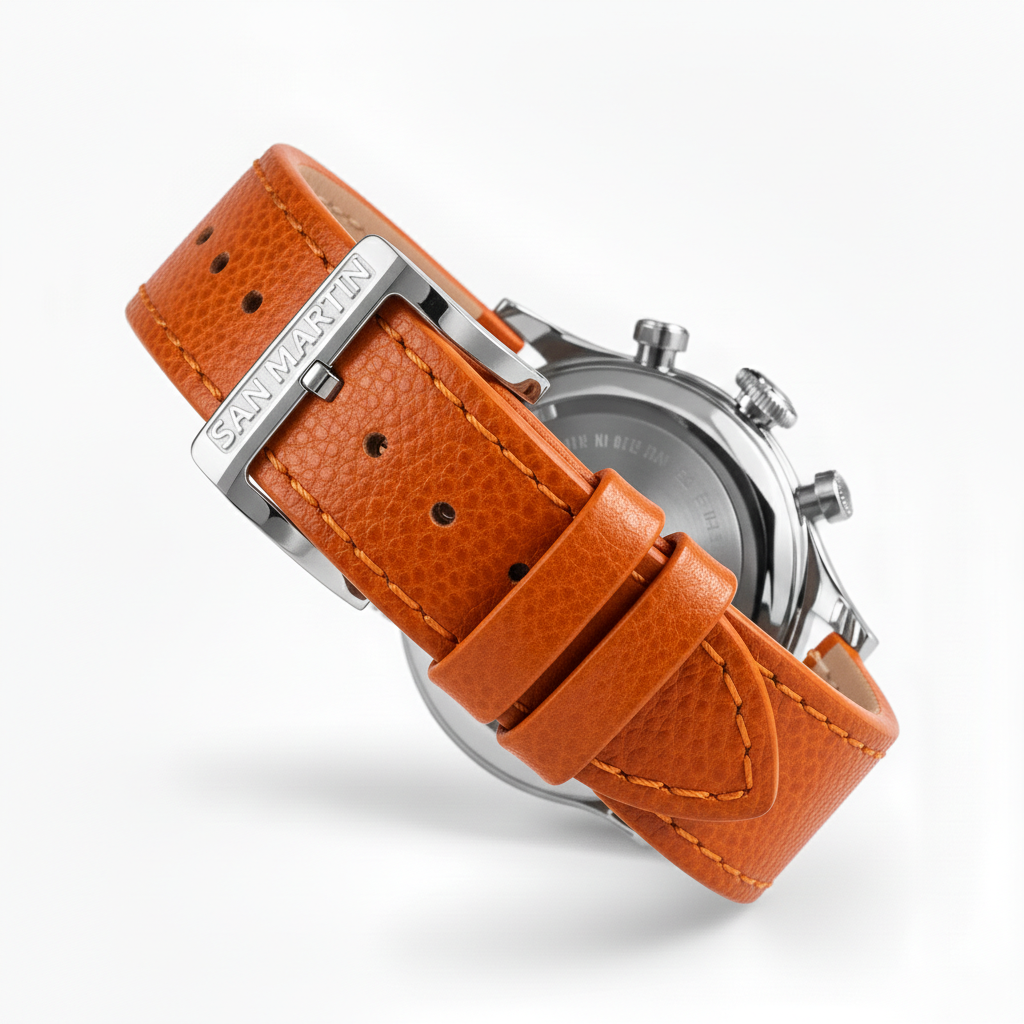 San Martin SN0101-G-JS-1 - brown strap buckle branding