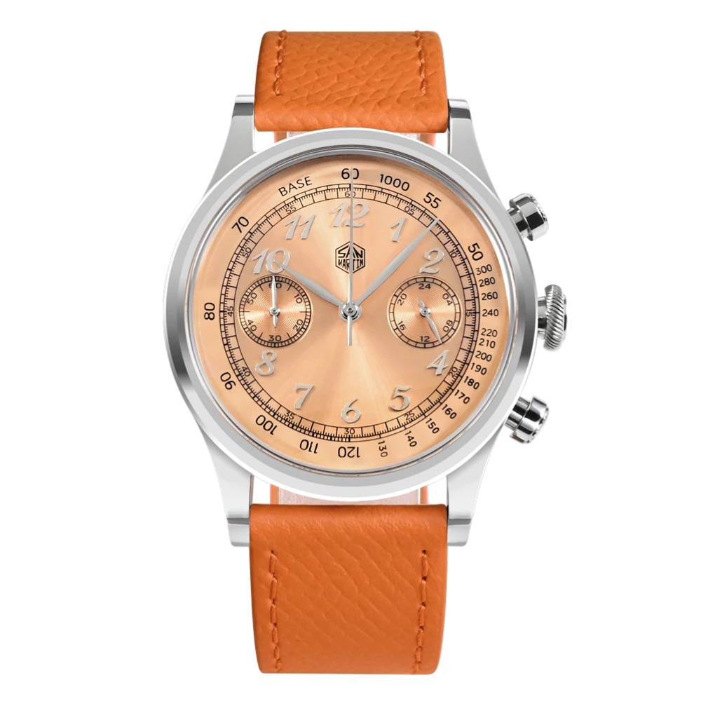 San Martin SN0101-G-JS-1 - orange dial, tan strap