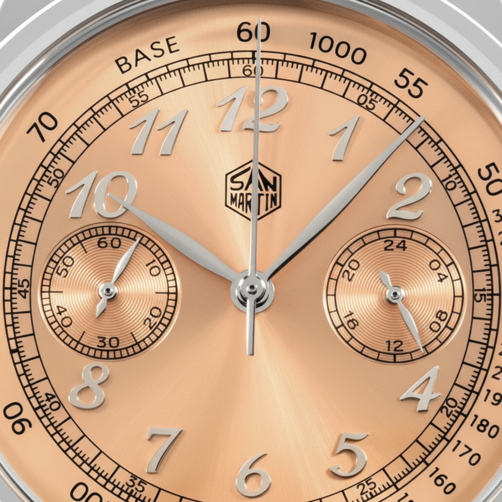 San Martin SN0101-G-JS-1 - detailed orange dial, sub-dials