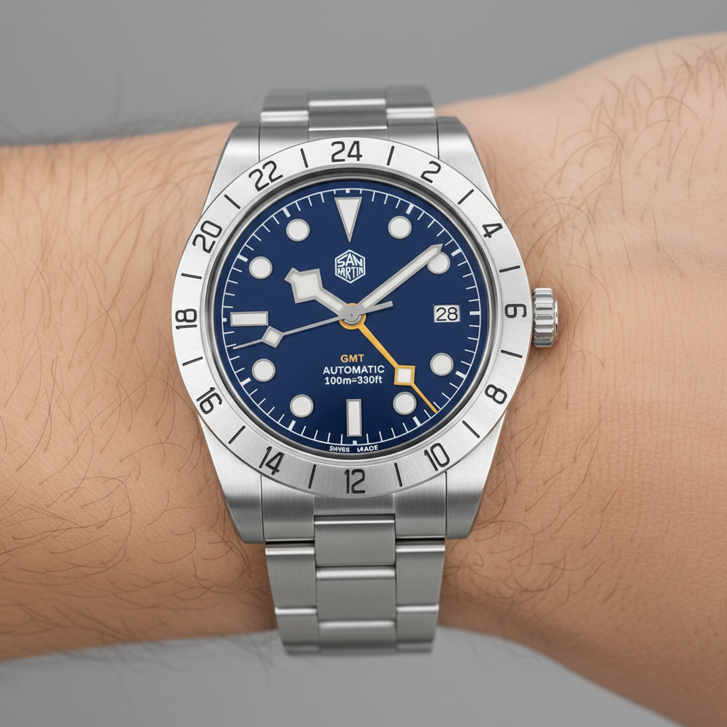 San Martin SN0134 - GMT A - blue dial wrist