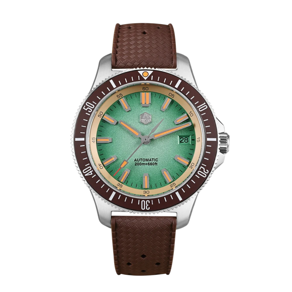 San Martin SN0118-G - Cri - green dial, brown strap