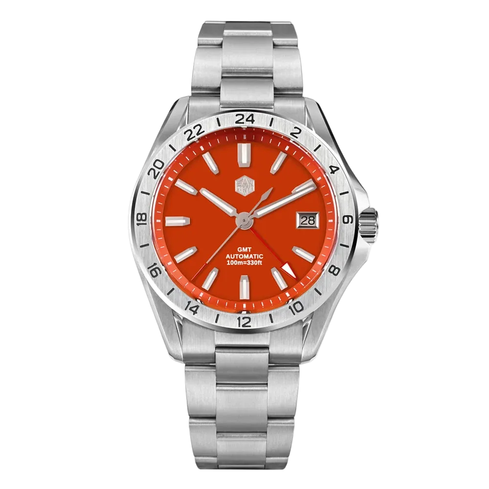 San Martin SN0129-G-B - G - steel GMT watch
