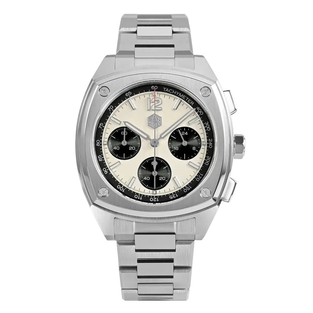 San Martin SN0026-G-JS - - white dial, black background