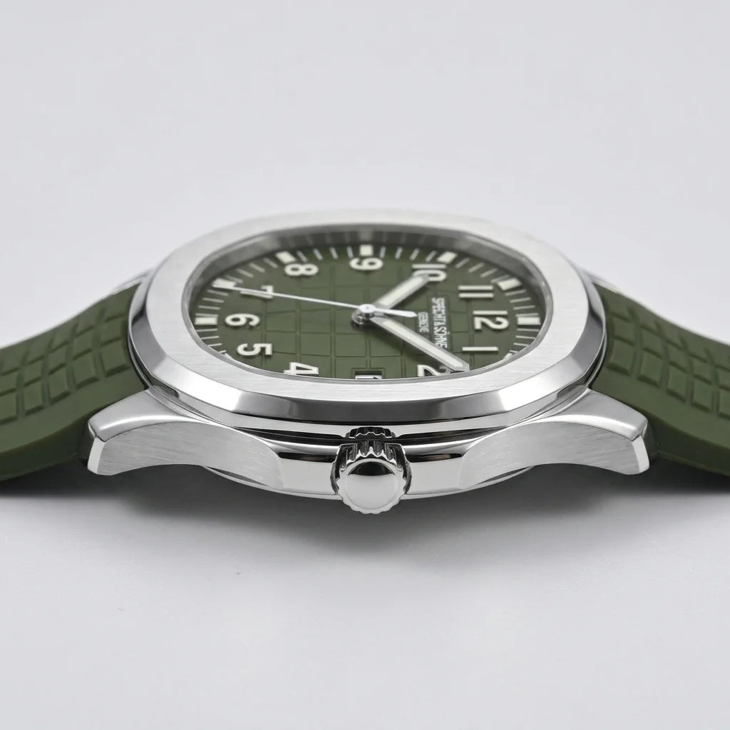 Specht & Söhne SP0008 - A - stainless steel, olive green dial, rubber strap