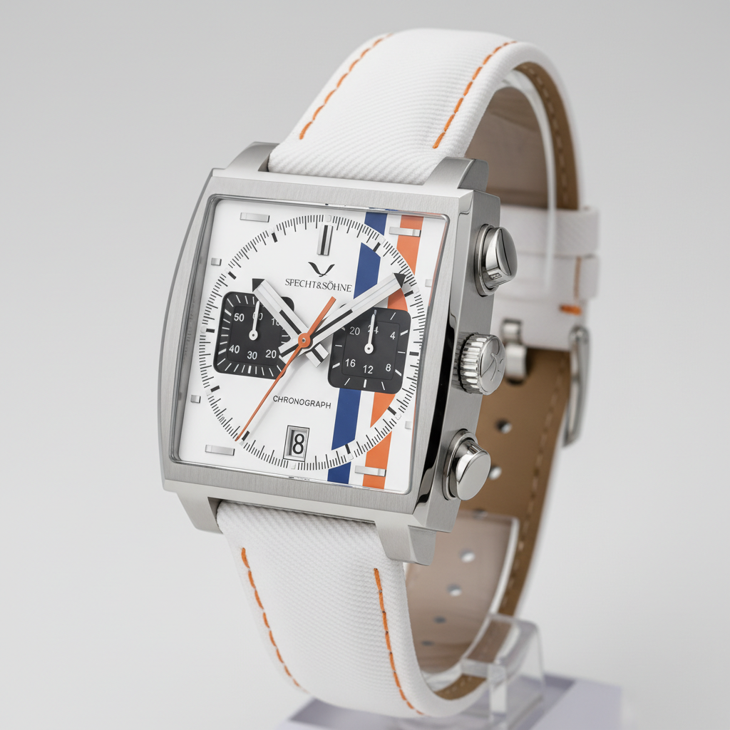 Specht & Söhne SP0009 - M - angled view, white strap