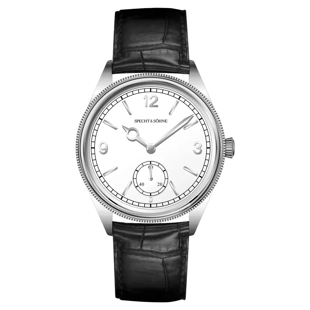 Specht & Söhne SP-1908 - - white dial, black strap