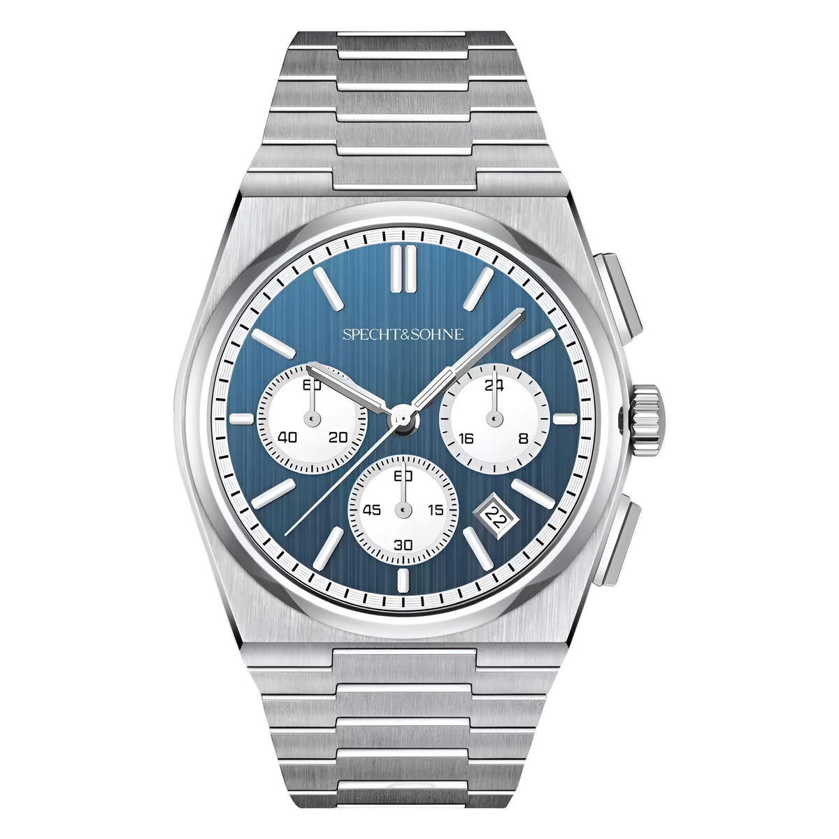 Specht & Söhne SP0005 - M - smooth blue dial, front