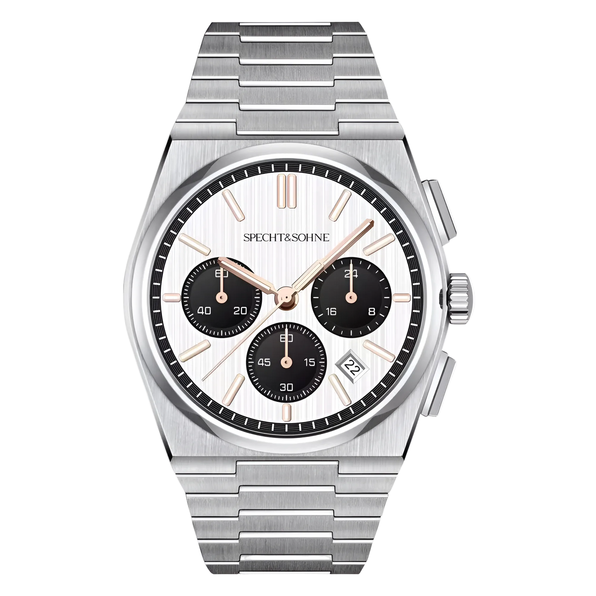 Specht & Söhne SP0005 - M - front, white dial, rose gold