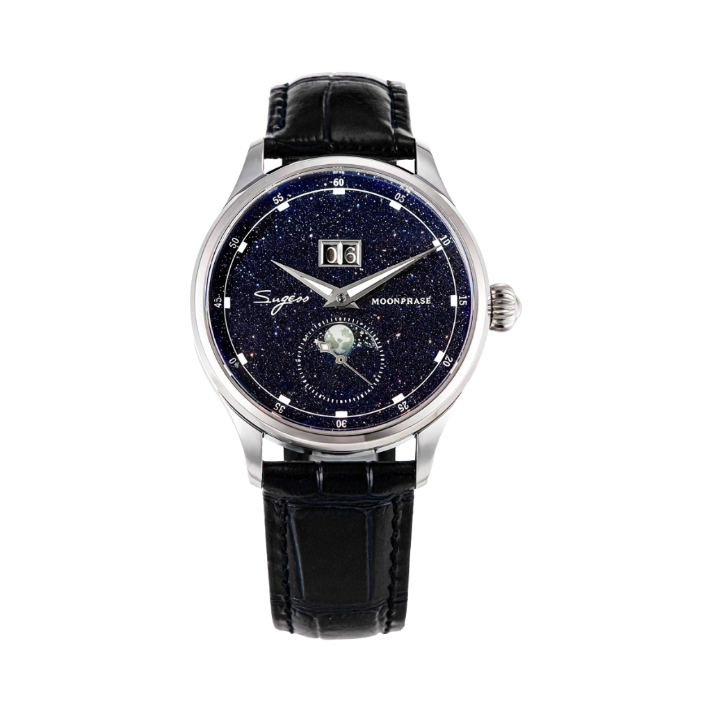 SUGESS 401B - black leather strap front view packshot
