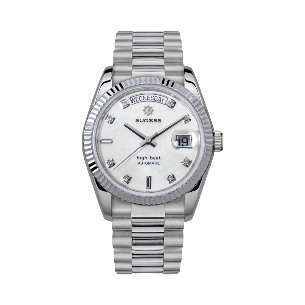 SUGESS S449 - white mother-of-pearl dial front view packshot