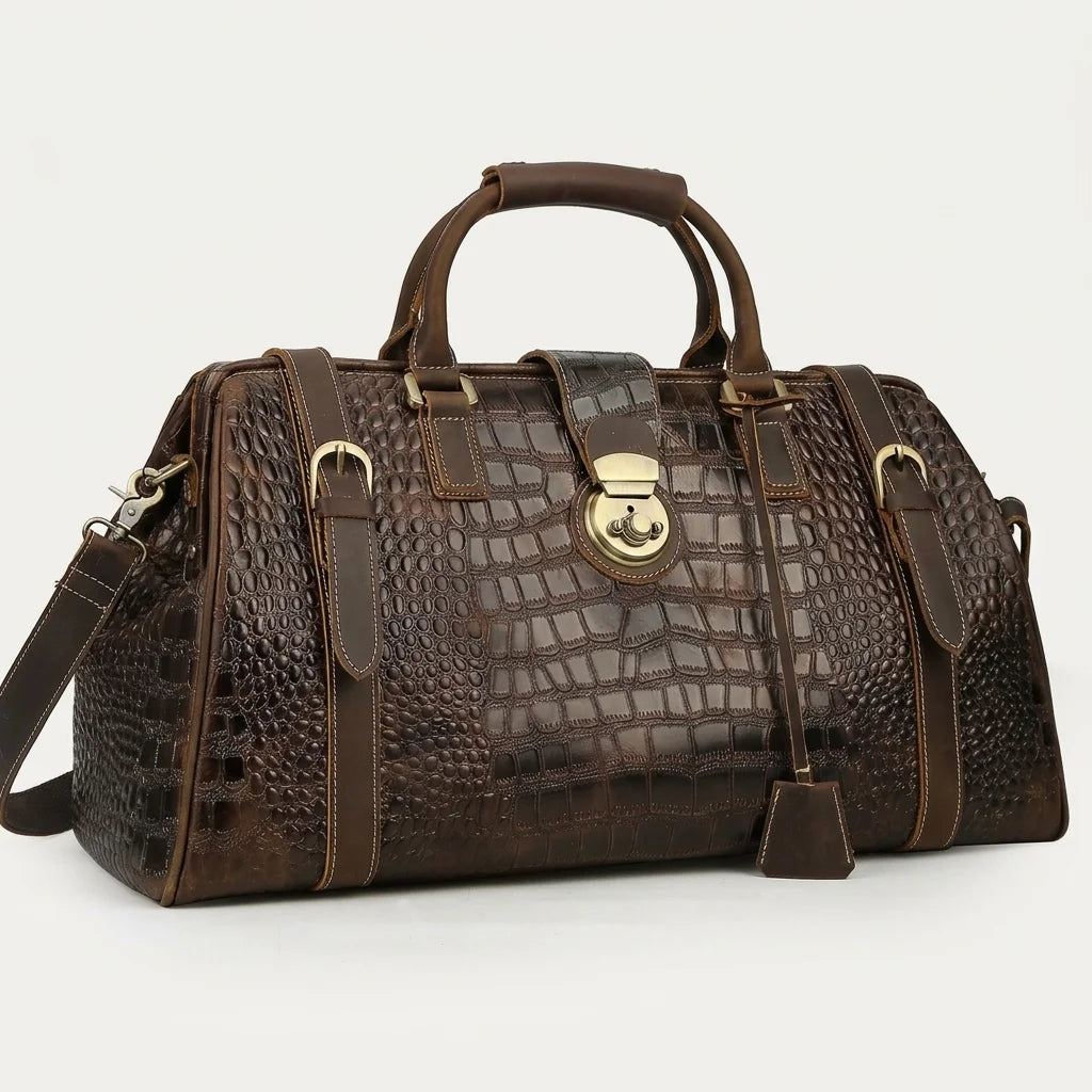 Tiding 6625 — Brown Genui - brown leather briefcase premium