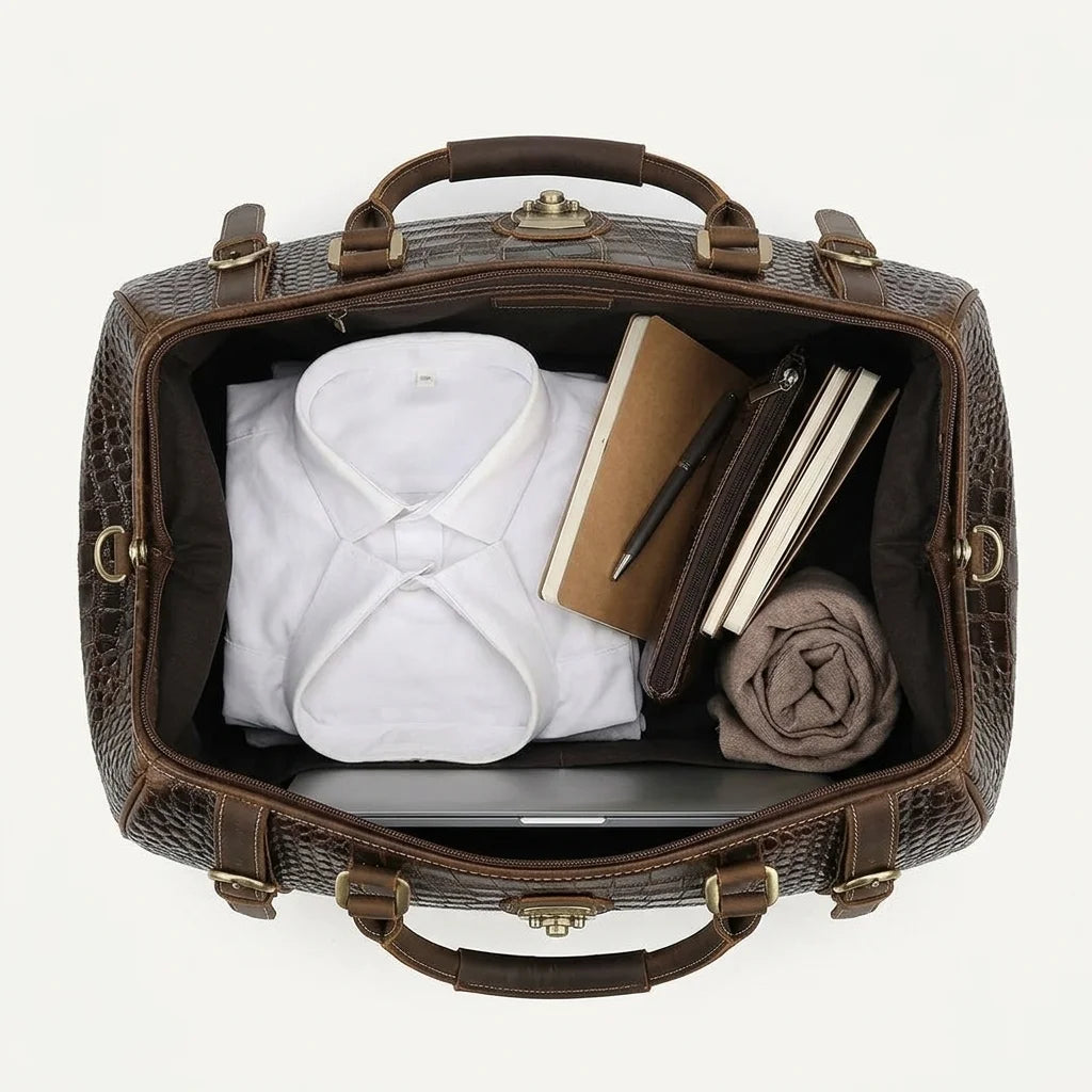 Tiding 6625 — Brown Genui - genuine leather, open flat-lay, luxury wallet