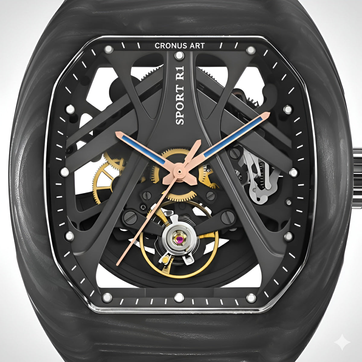 CRONUSART RT06-001 – Men's Automatic Watch 42mm Tonneau Mechanical Wristwatch breitvacher