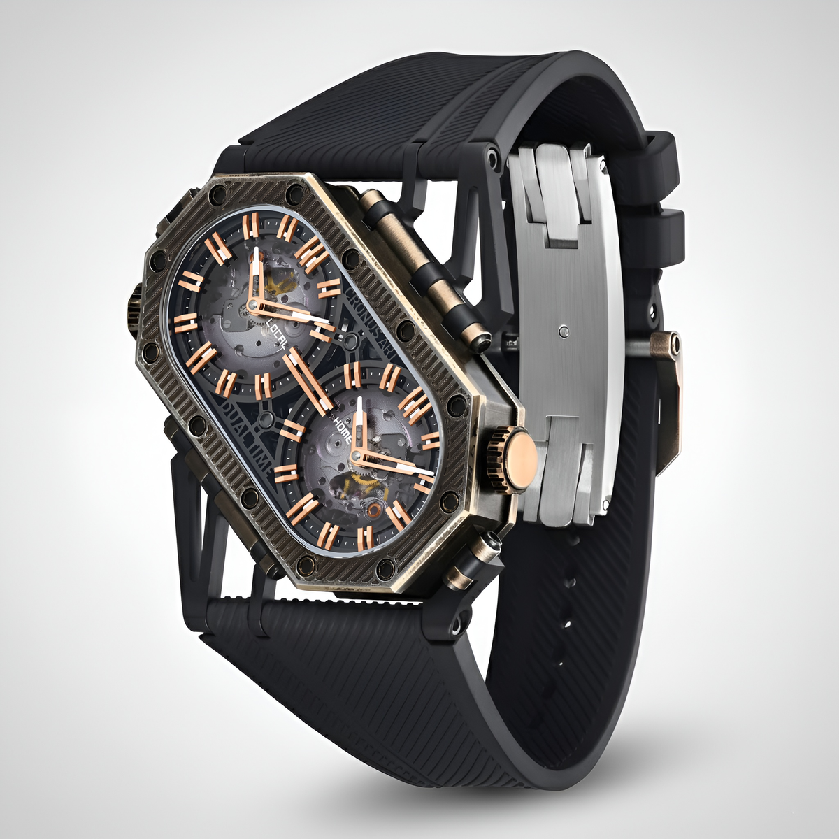 CRONUSART CM025-008 Men's Automatic Mechanical Dual Time Wristwatch breitvacher