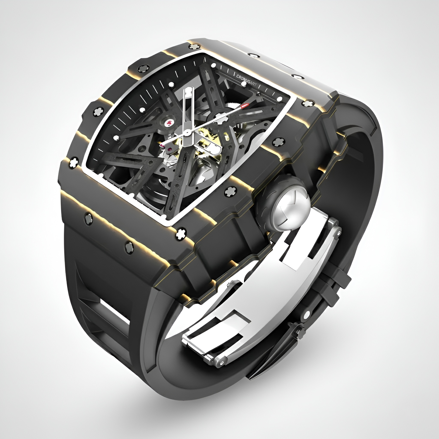 Cronusart CM002-12A Men Automatic Watch - NTPT Carbon Skeleton breitvacher