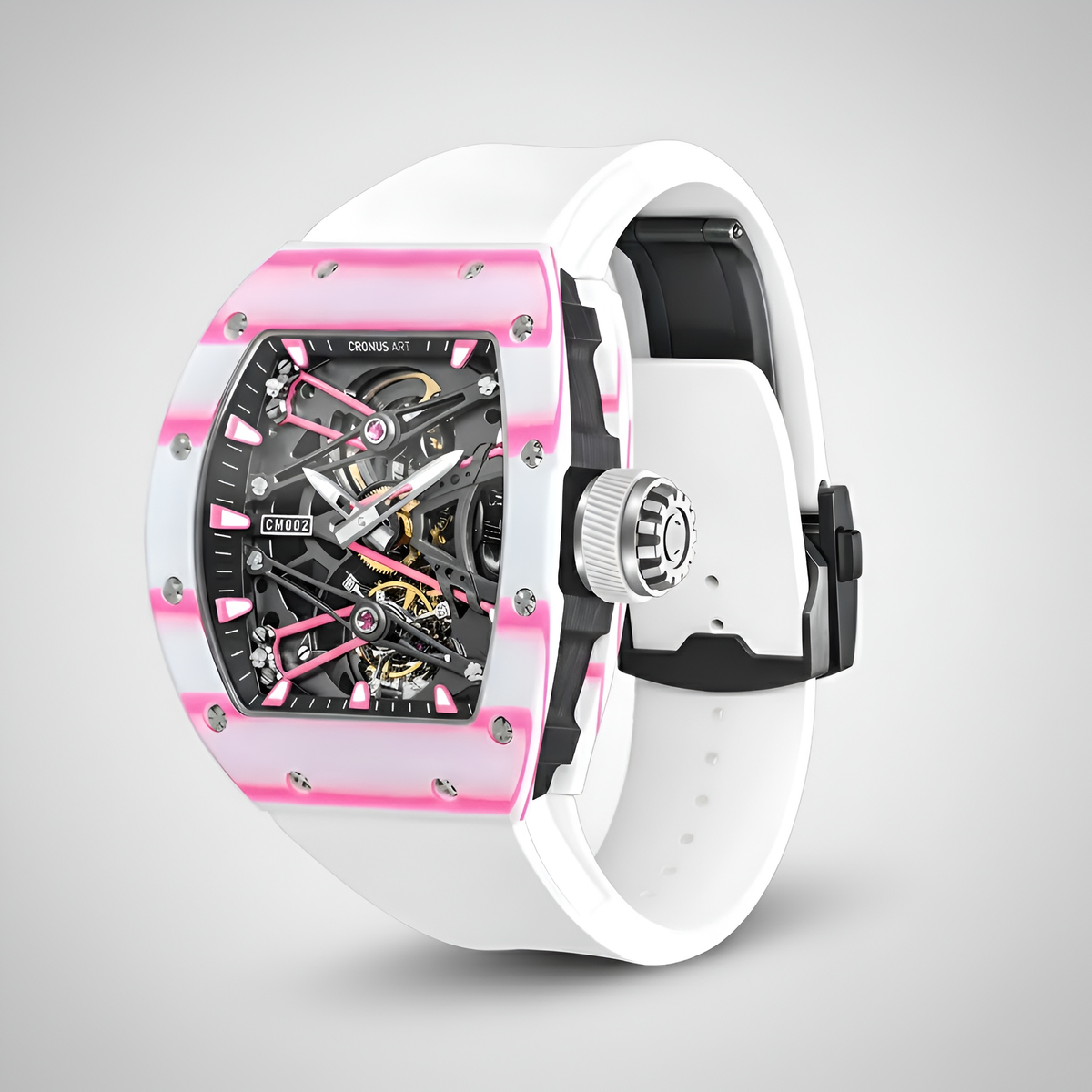 CRONUSART CM002-038B Men’s Tourbillon Watch Tonneau Carbon Fiber Case Mechanical Wristwatch breitvacher