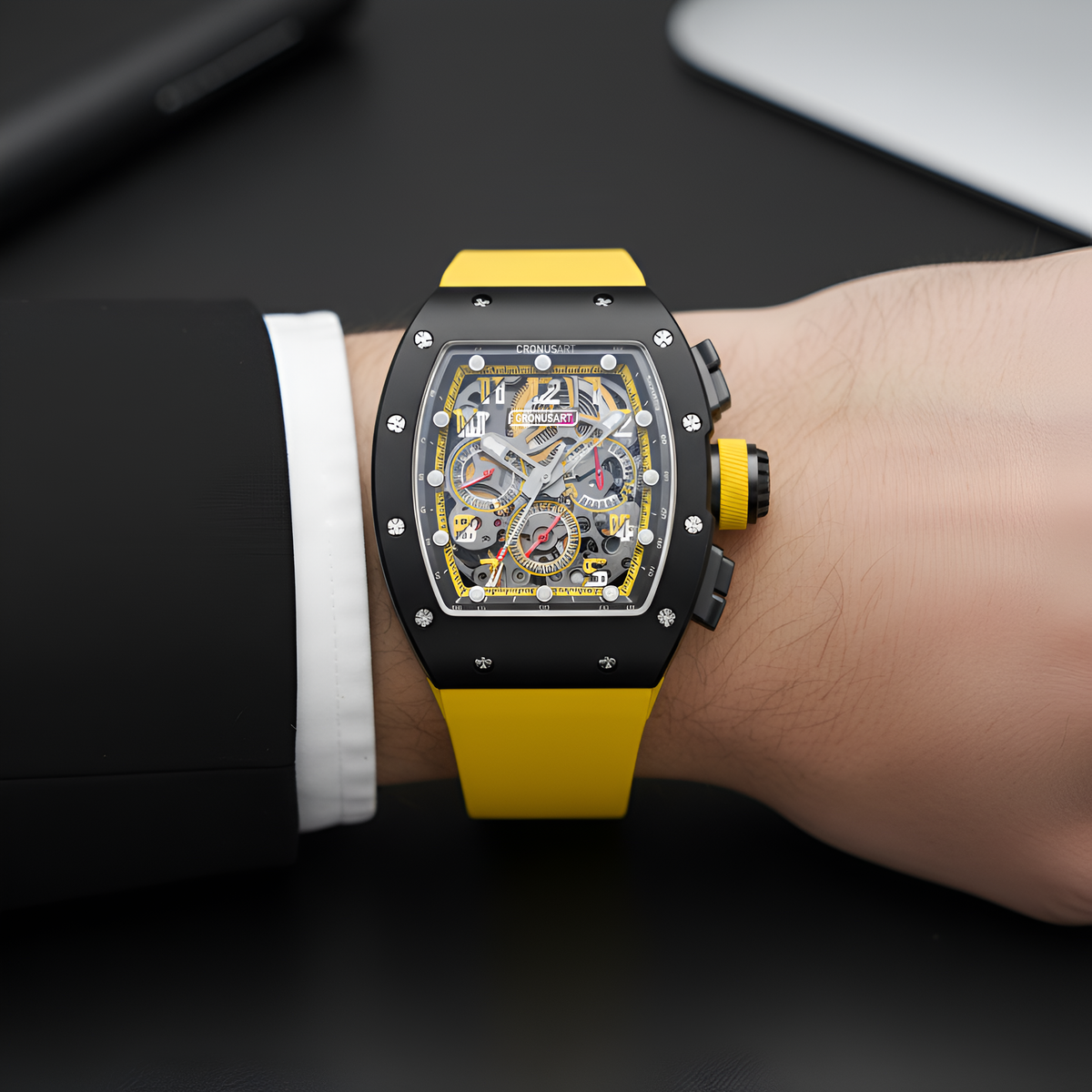 Cronusart CM002-01X Tonneau Automatic Chronograph Watch- Skeleton Edition breitvacher