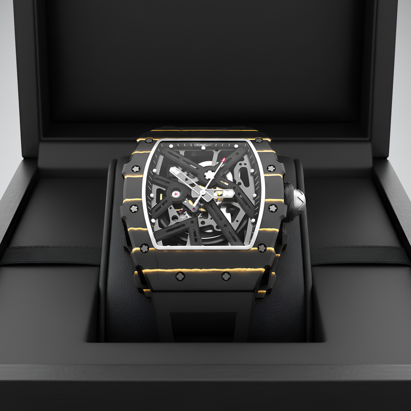 Cronusart CM002-12A Men Automatic Watch - NTPT Carbon Skeleton breitvacher
