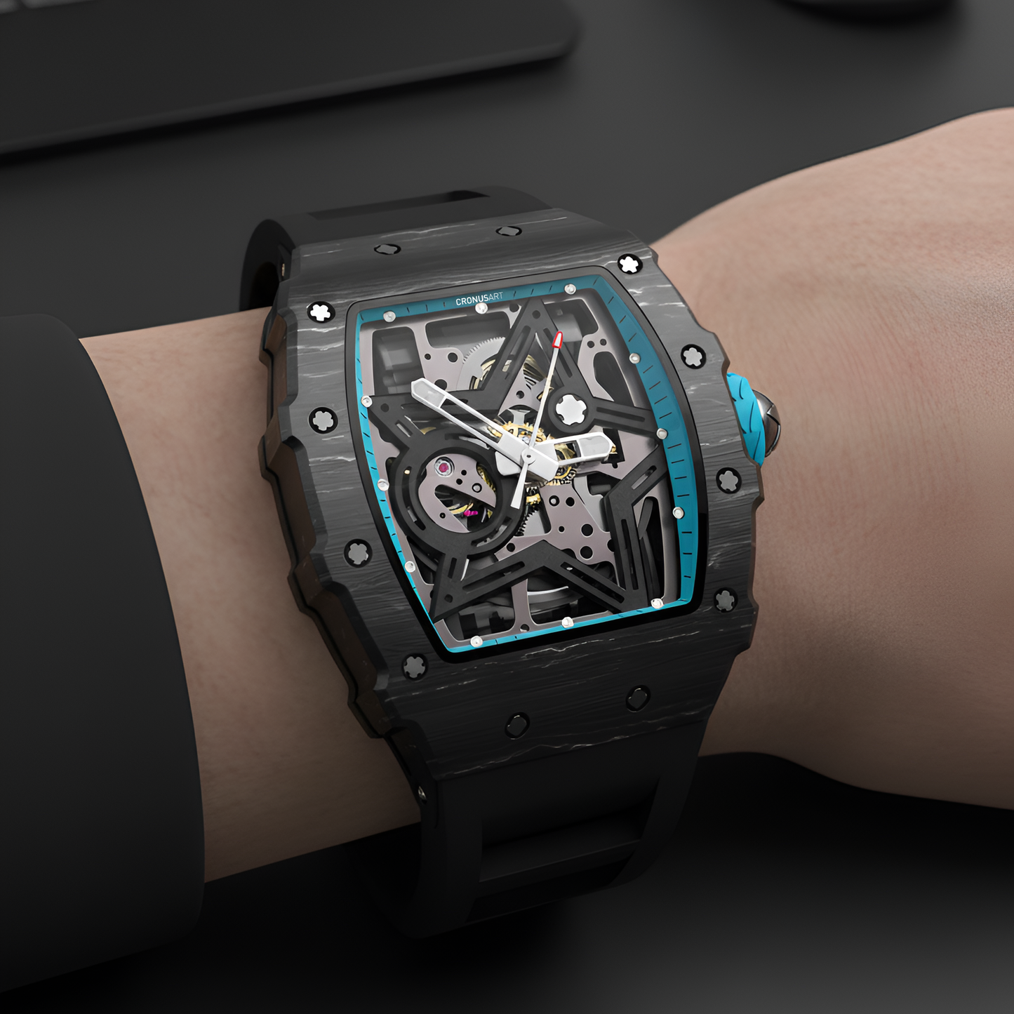 Cronusart CM002-13A Carbon Fiber Skeleton Watch - NTPT High Beat breitvacher