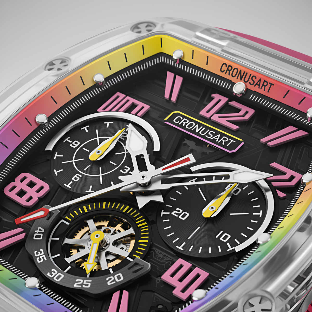 CRONUSART CM08-059 - Men Automatic Mechanical Watch with Meteorite Dial breitvacher