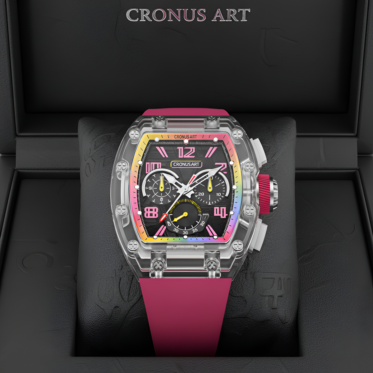 CRONUSART CM08-059 - Men Automatic Mechanical Watch with Meteorite Dial