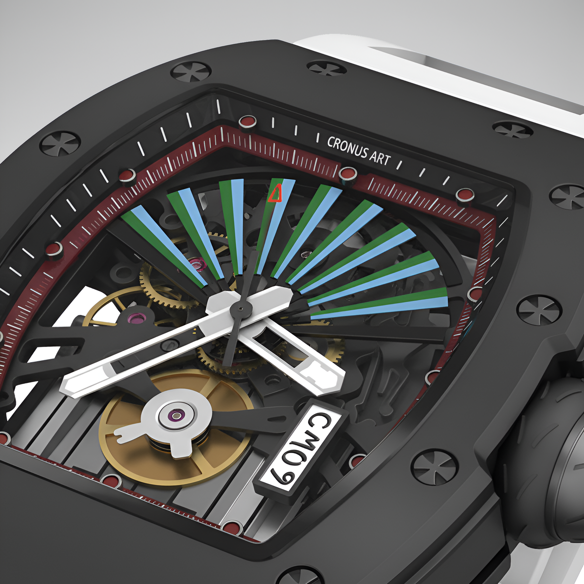 Cronusart CM09-001 Carbon Steel Skeleton Watch - Fan Dial Edition breitvacher