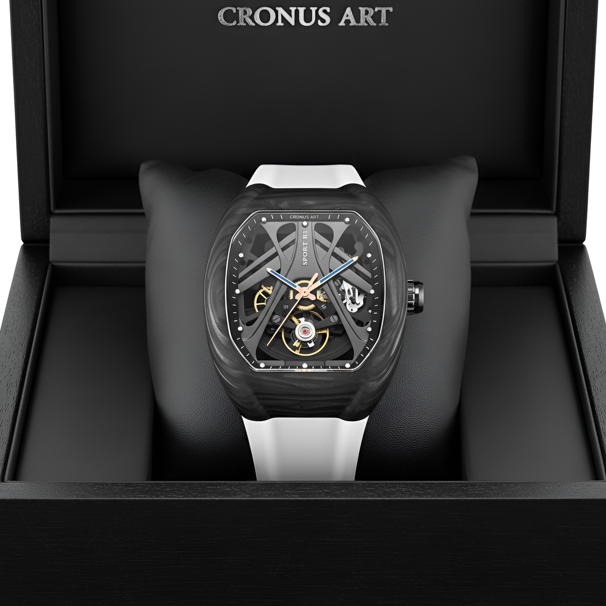 CRONUSART RT06-001 – Men's Automatic Watch 42mm Tonneau Mechanical Wristwatch breitvacher