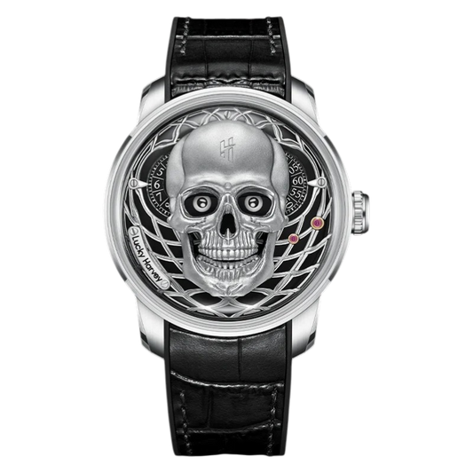 Lucky Harvey ZLS204 - Aut - silver skull watch