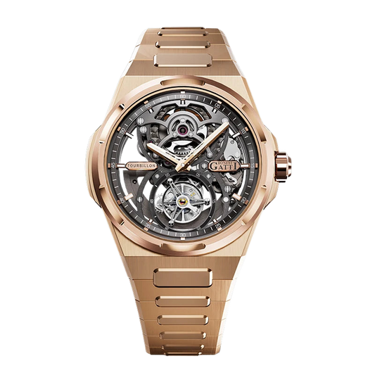 BONEST GATTI BG7004 - Mec - gold skeleton dial