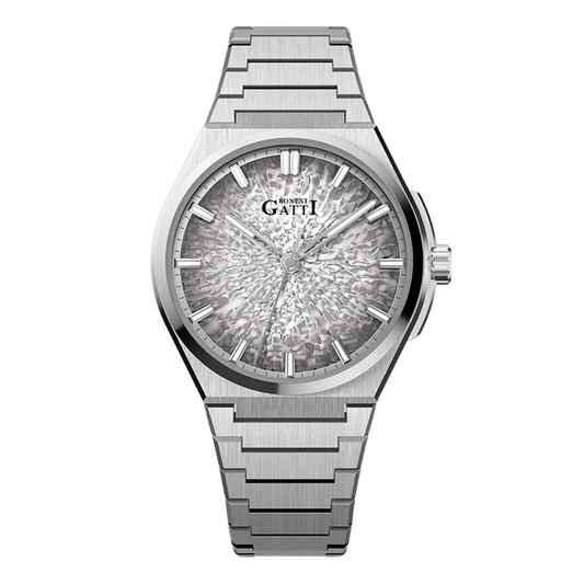 BONEST GATTI BG8013 - Men - silver white dial