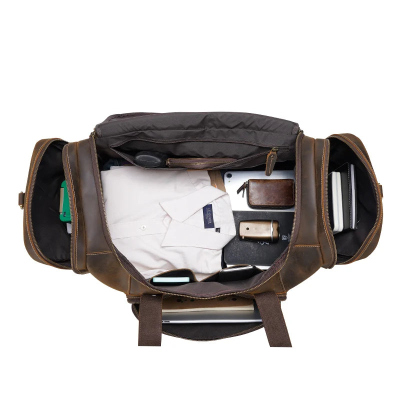 TIDING – Duffle Bag Leather Brown breitvacher
