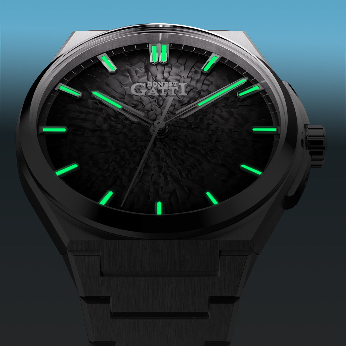 BONEST GATTI BG8013 - Men - black case luminous