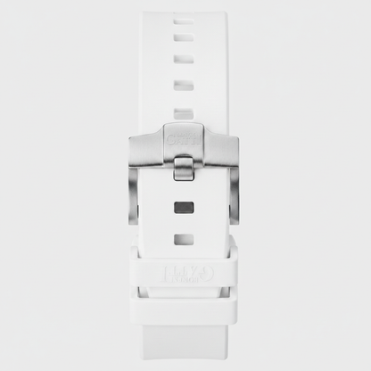 BONEST GATTI BG5001 men’s automatic skeleton watch white silicone strap with stainless steel buckle detail