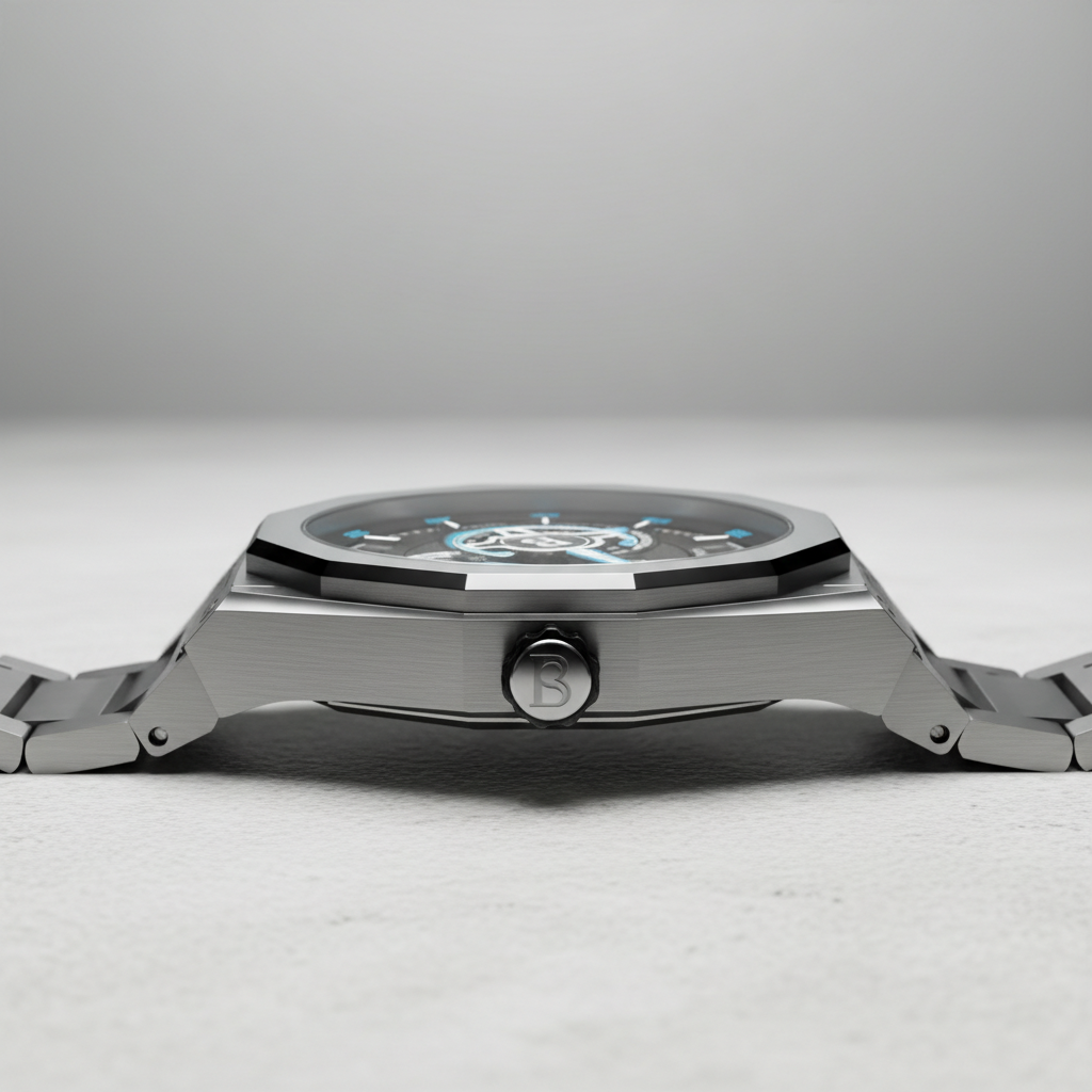 BONEST GATTI BG8601-S skeleton automatic watch side profile view stainless steel case thickness