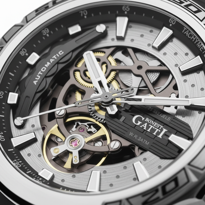 BONEST GATTI BG4005 - Men - dial close-up, skeleton