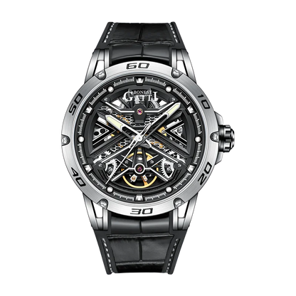 BONEST GATTI BG4601 - Aut - silver case, black strap