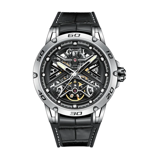BONEST GATTI BG4601 - Aut - silver case, black strap