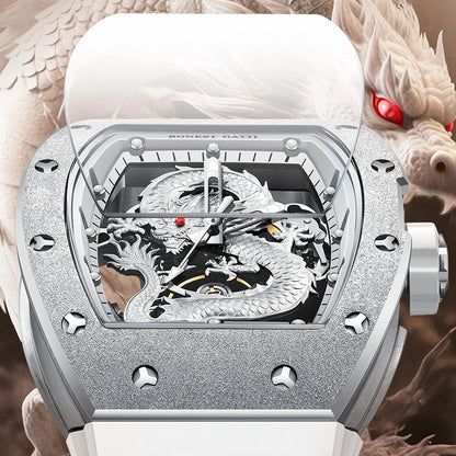 BONEST GATTI BG5003 automatic watch stainless steel folding clasp and rubber strap