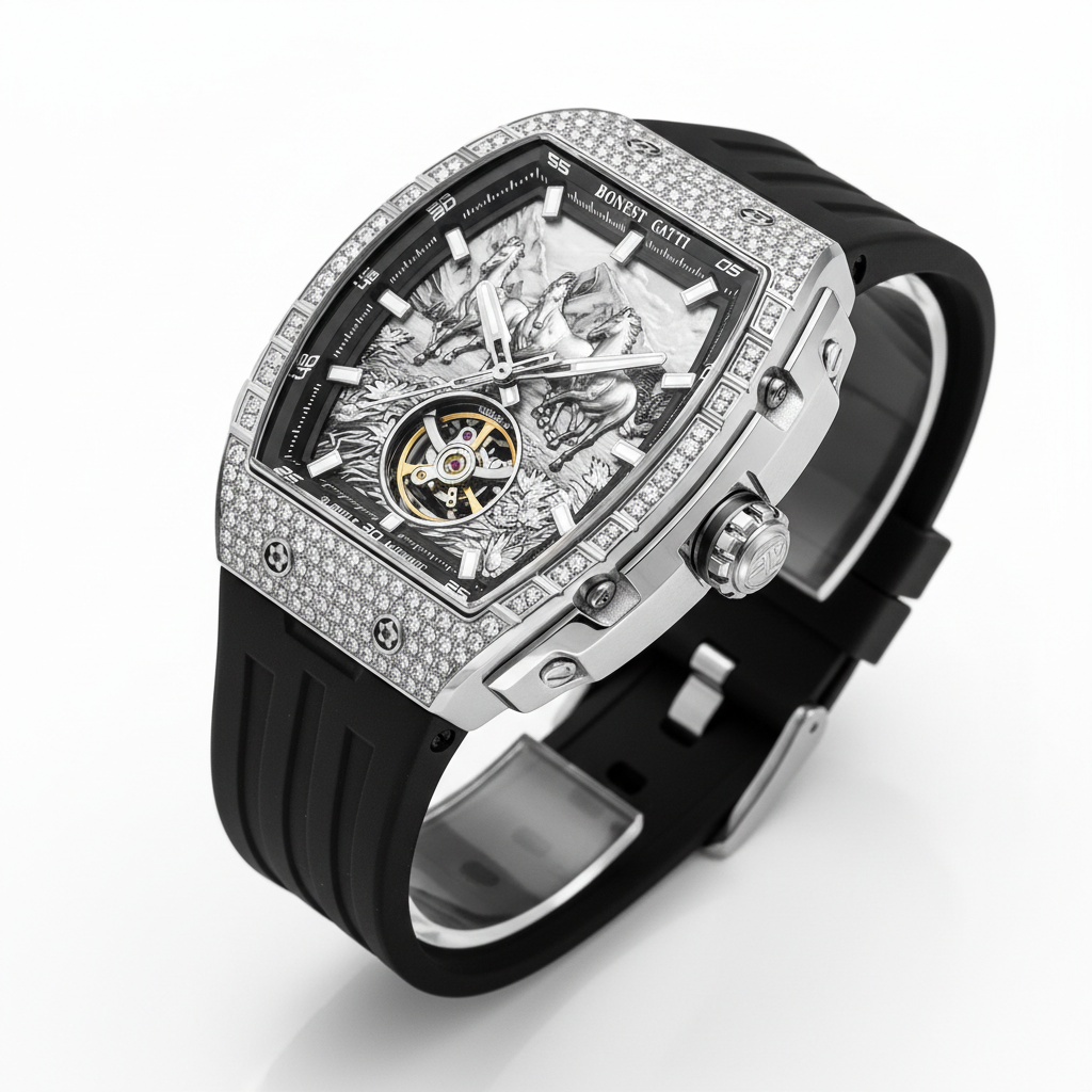 BONEST GATTI BG5006 - Aut - silver case, angle