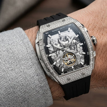 BONEST GATTI BG5006 - Aut - silver case, on wrist