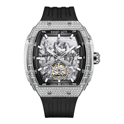 BONEST GATTI BG5006 - Aut - silver, white horses