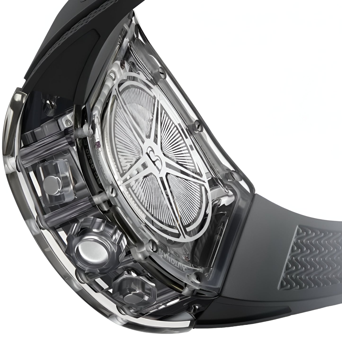 BONEST GATTI BG6006 automatic mechanical watch dark dial showing transparent caseback and movement details