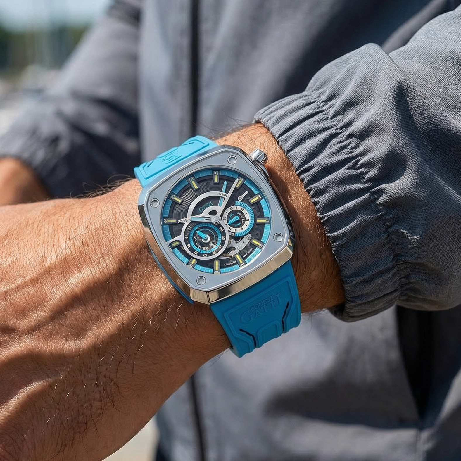 BONEST GATTI BG6601-A - A - on wrist blue