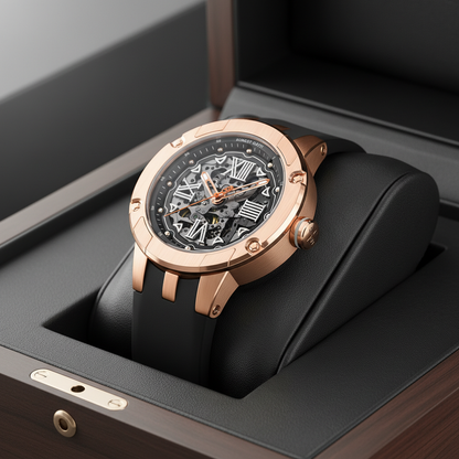 BONEST GATTI BG7701 Men's Automatic Skeleton  Watch Box View