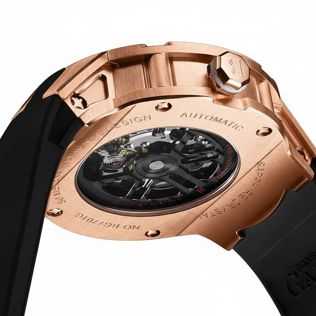 BONEST GATTI BG7701 Men's Automatic Skeleton  Watch - Black edition breitvacher