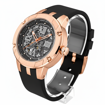 BONEST GATTI BG7701 Men's Automatic Skeleton  Watch - Black edition breitvacher