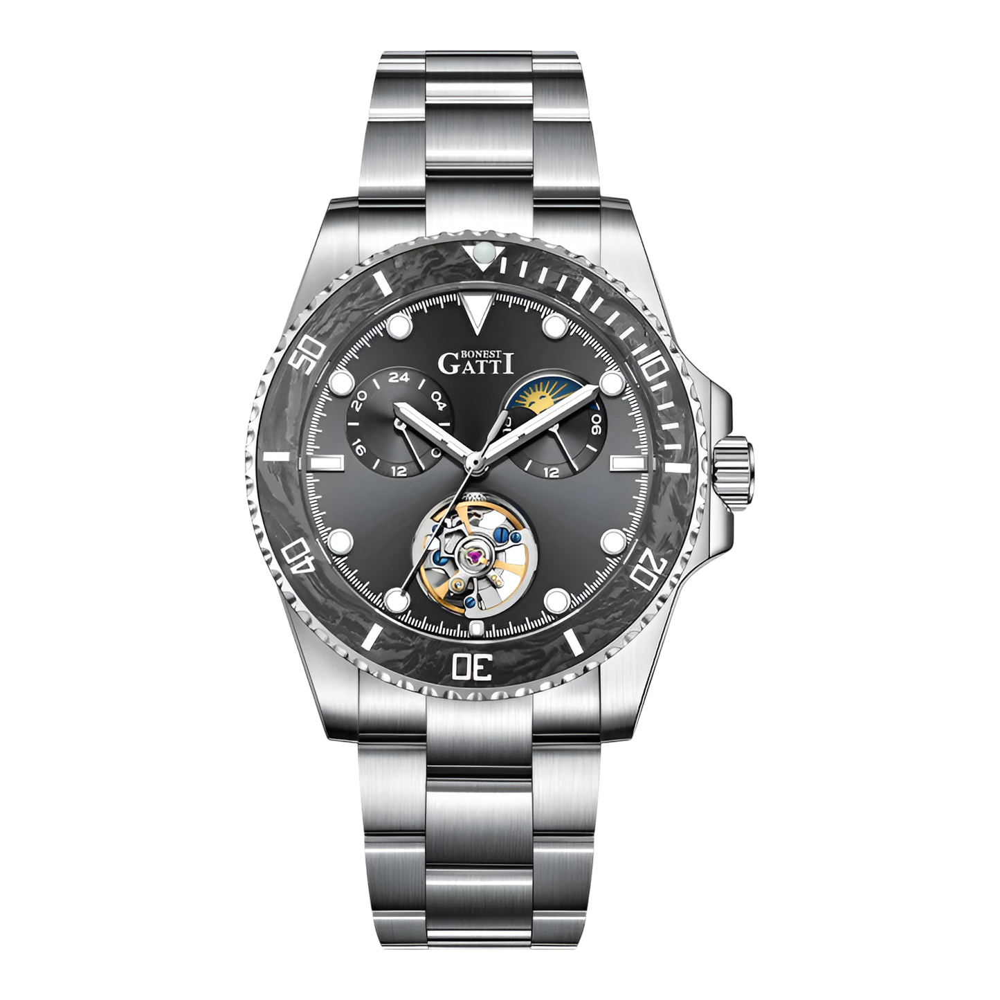 BONEST GATTI BG8003 - Men's Automatic Skeleton Watch with Sapphire Crystal breitvacher