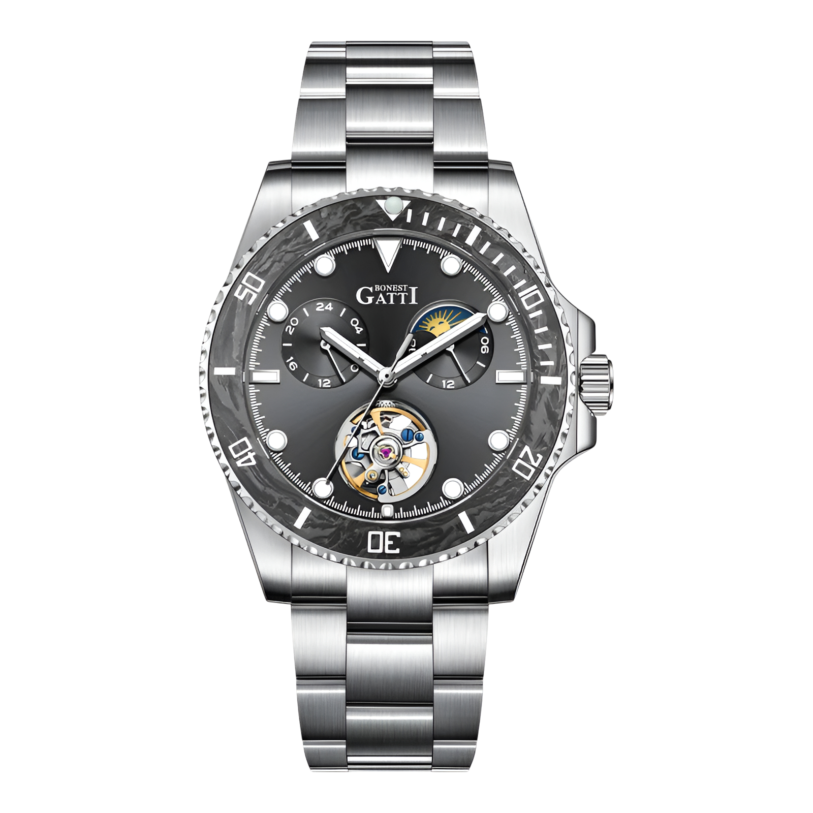BONEST GATTI BG8003 - Men's Automatic Skeleton Watch with Sapphire Crystal breitvacher